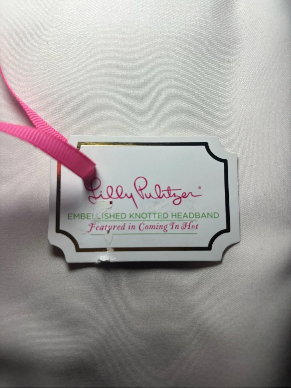NWT Lilly Pulitzer “Coming in Hot” Pink and Green Floral Pearl-Trim Headband